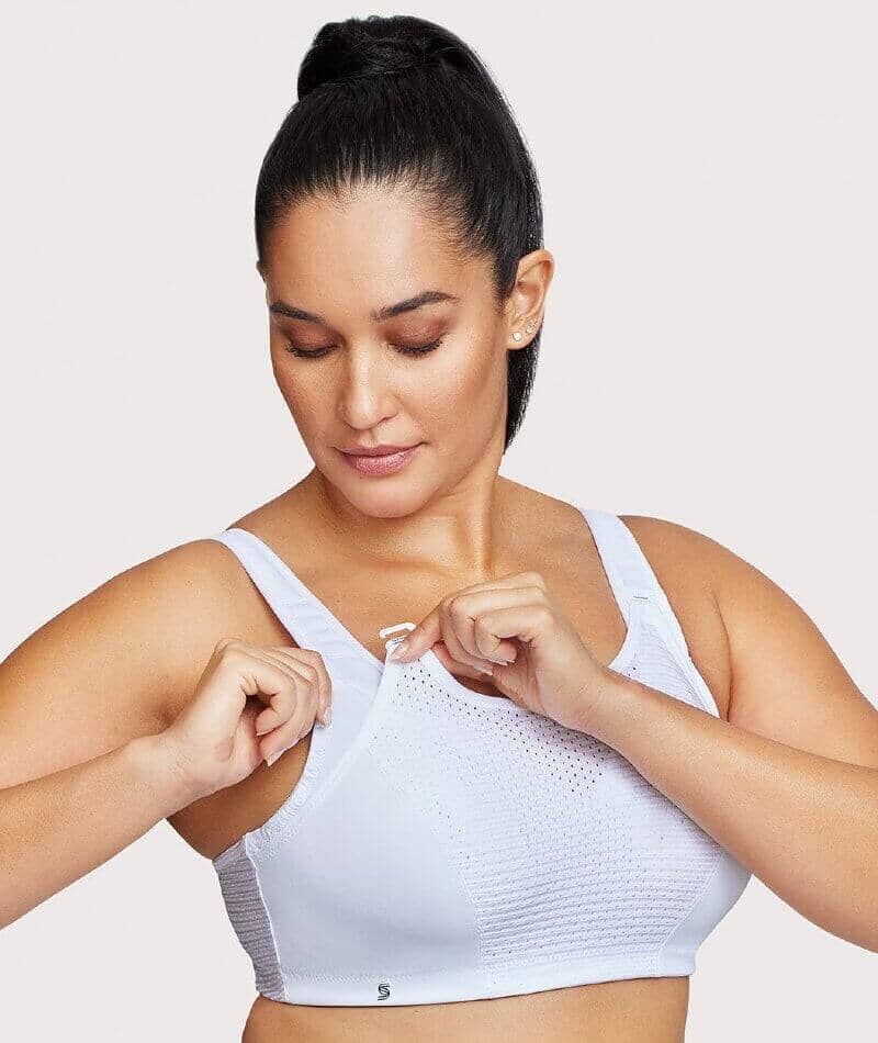 Glamorise Custom Control Wire-Free Sports Bra - White - Image 6