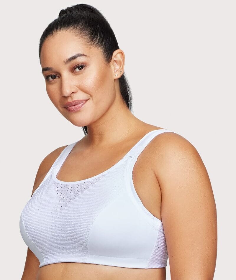 Glamorise Custom Control Wire-Free Sports Bra - White - Image 7