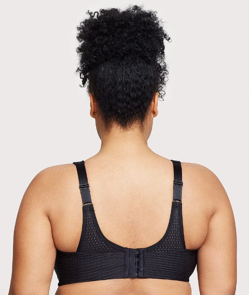 Glamorise Custom Control Wire-Free Sports Bra - Solid Black - Image 2