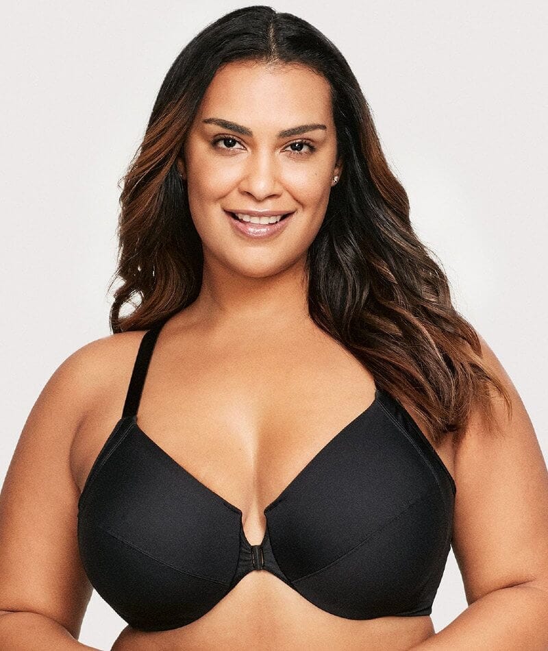 Glamorise Front-Closure Smoothing WonderWire Bra - Black - Image 3