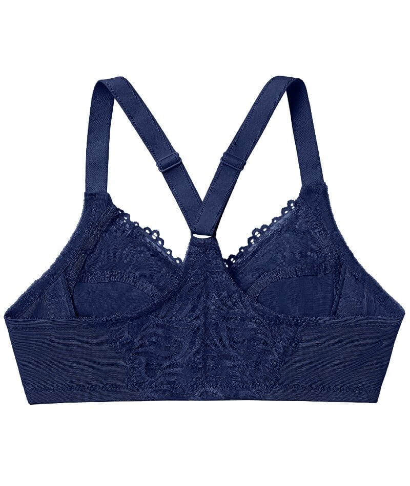 Glamorise Front-Closure T-Back WonderWire Bra - Blue - Image 7