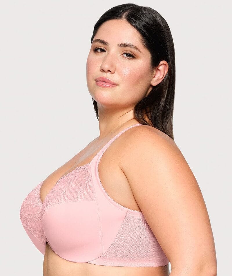 Glamorise Front-Closure T-Back WonderWire Bra - Blush - Image 4