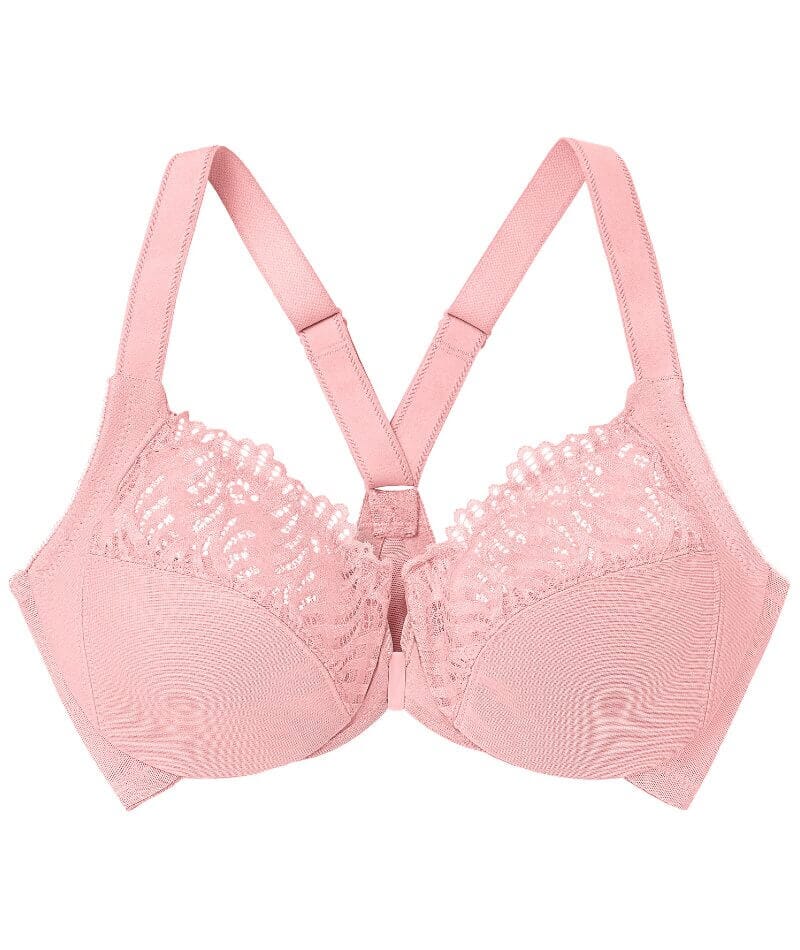 Glamorise Front-Closure T-Back WonderWire Bra - Blush - Image 6