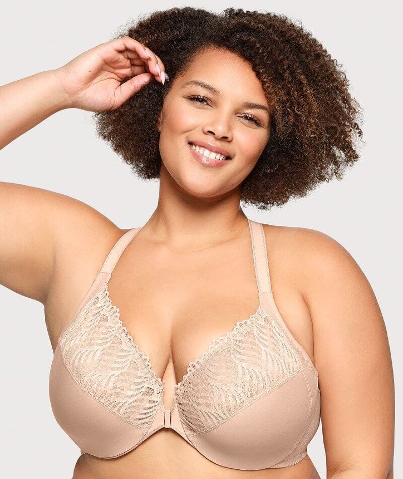 Glamorise Front-Closure T-Back WonderWire Bra 2 Pack - Black/Cafe - Image 6