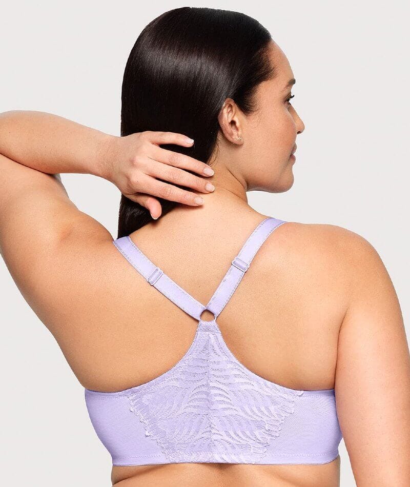Glamorise Front-Closure T-Back WonderWire Bra - Soft Lilac - Image 2