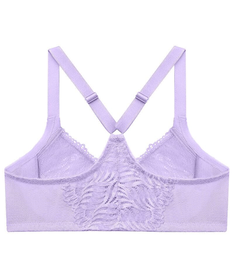 Glamorise Front-Closure T-Back WonderWire Bra - Soft Lilac - Image 7