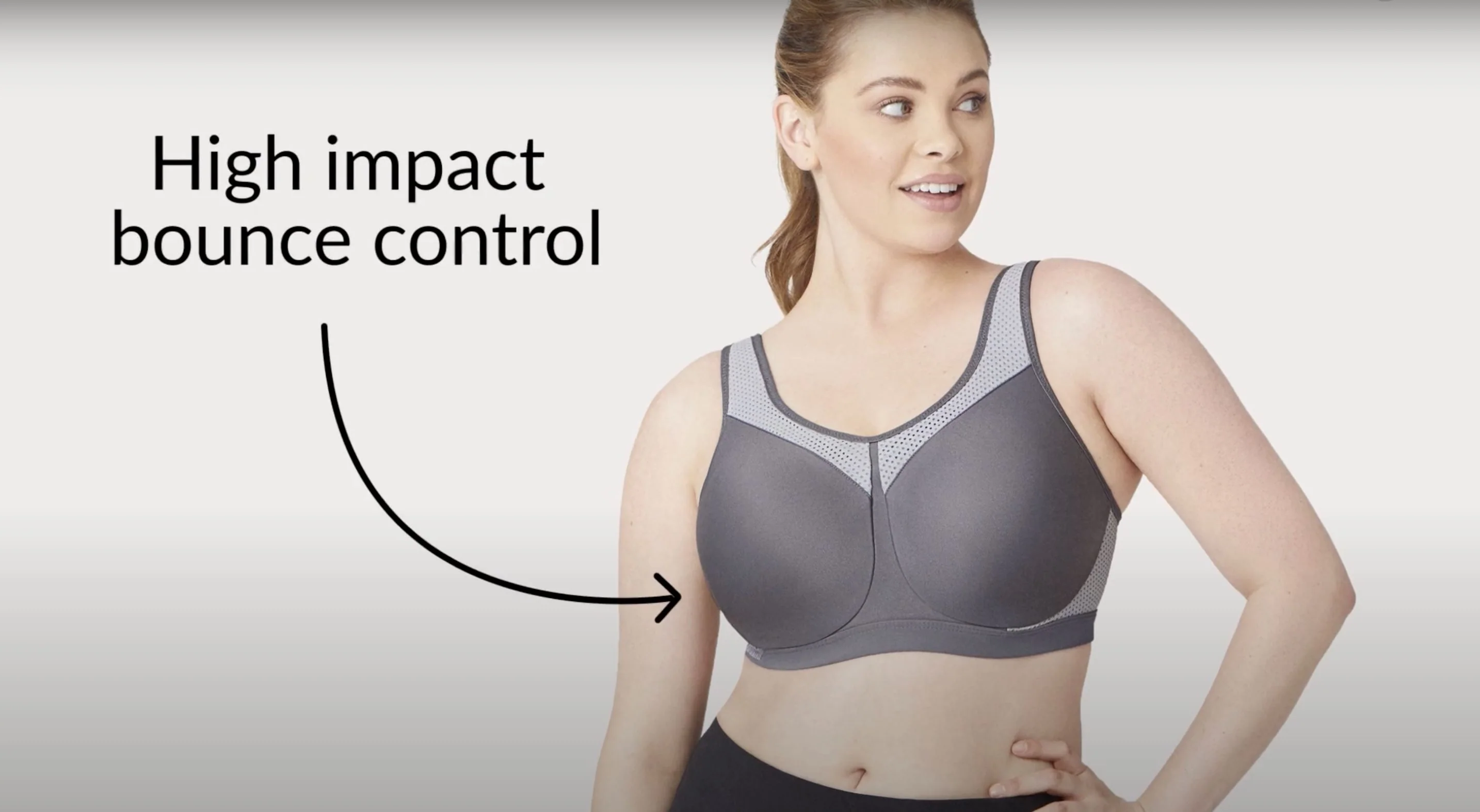 Glamorise High Impact Underwire Sports Bra - Grey - Image 6