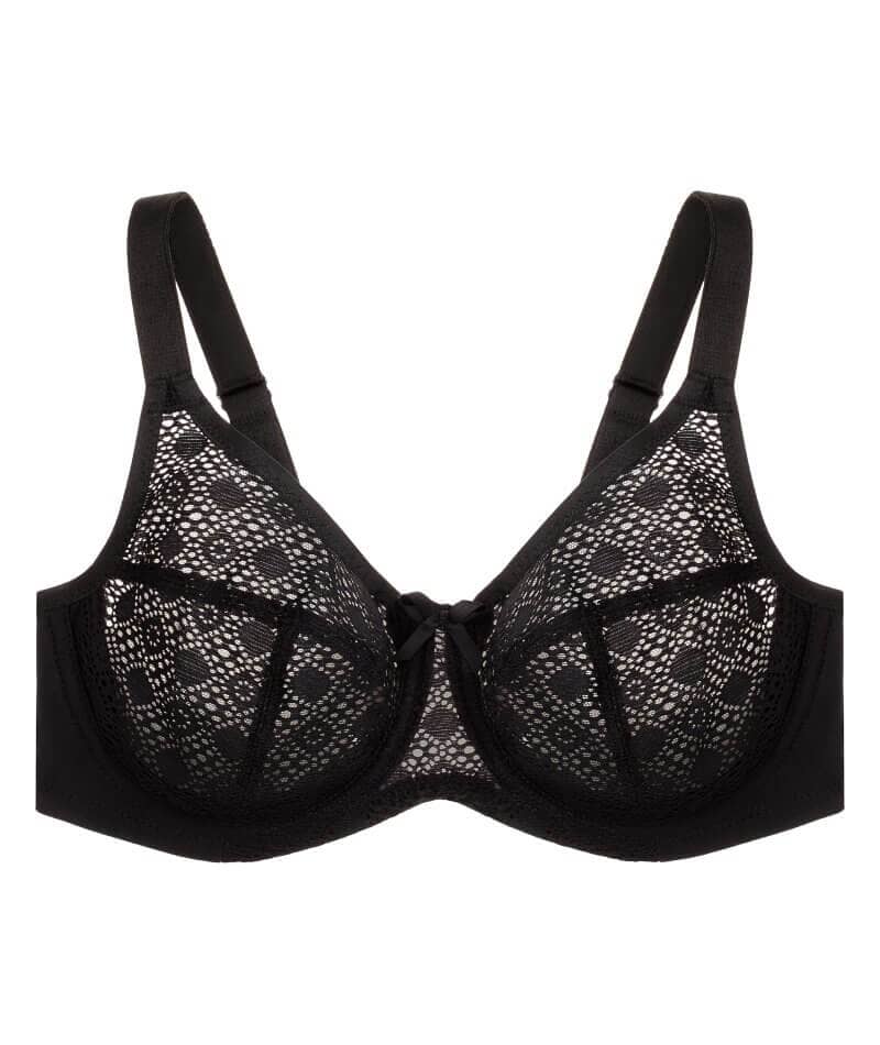 Glamorise Lace Comfort WonderWire Bra - Black - Image 7