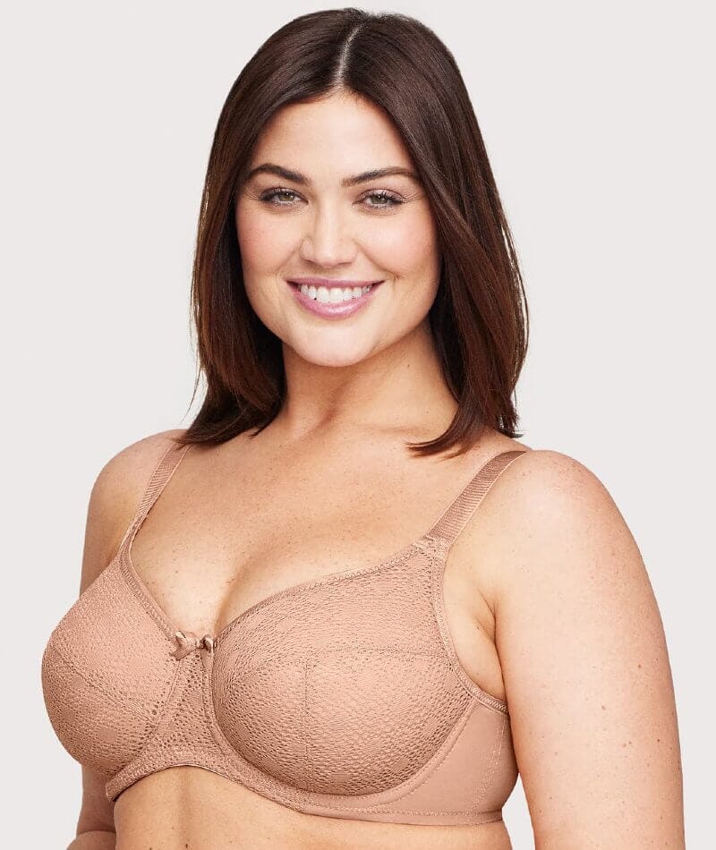 Glamorise Lace Comfort WonderWire Bra - Cappuccino - Image 4