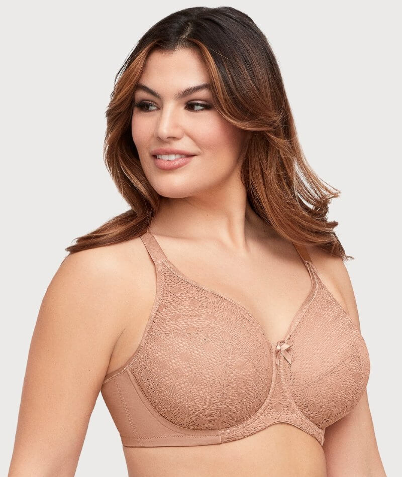 Glamorise Lace Comfort WonderWire Bra - Cappuccino - Image 7