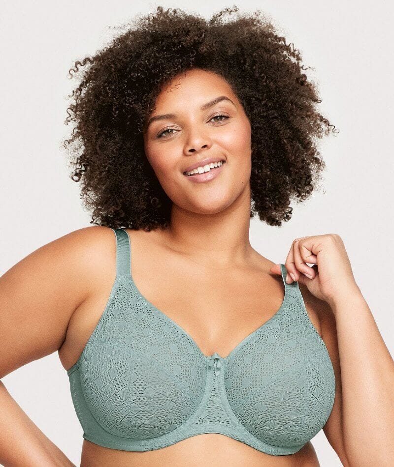 Glamorise Lace Comfort WonderWire Bra - Jade - Image 3