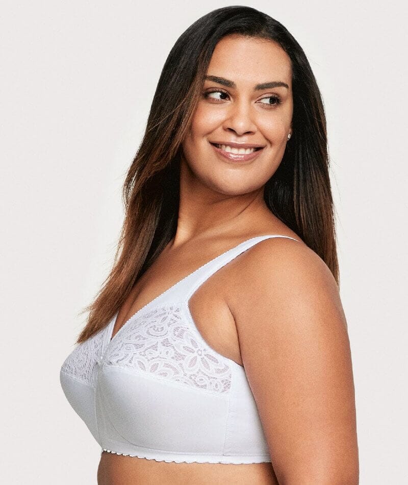 Glamorise Magiclift Cotton Support Wire-Free Bra - White - Image 3