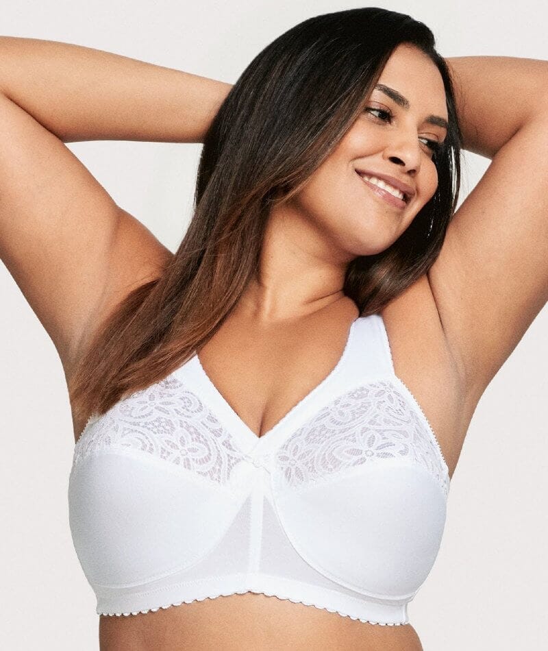 Glamorise Magiclift Cotton Support Wire-Free Bra - White - Image 4