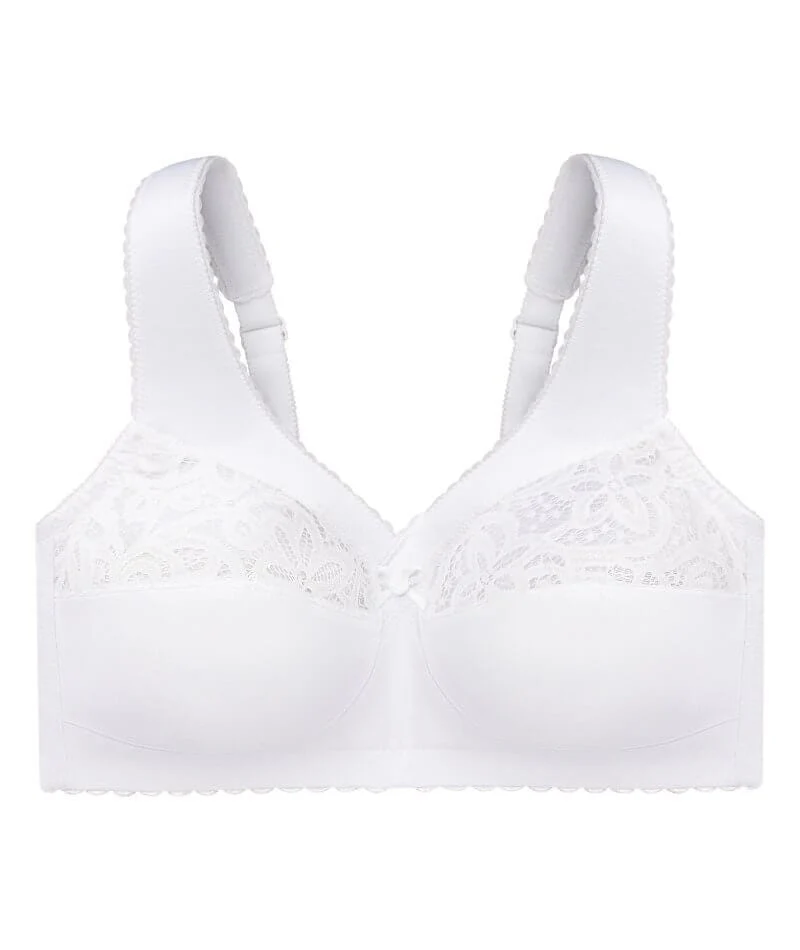 Glamorise Magiclift Cotton Support Wire-Free Bra - White - Image 5