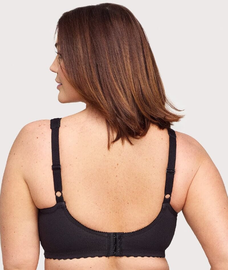 Glamorise Magiclift Cotton Support Wire-Free Bra - Black - Image 2