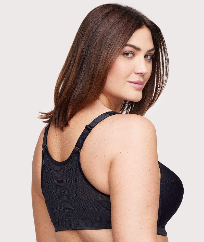Glamorise Magiclift Front-Closure Posture Back Wire-Free Bra - Black - Image 4
