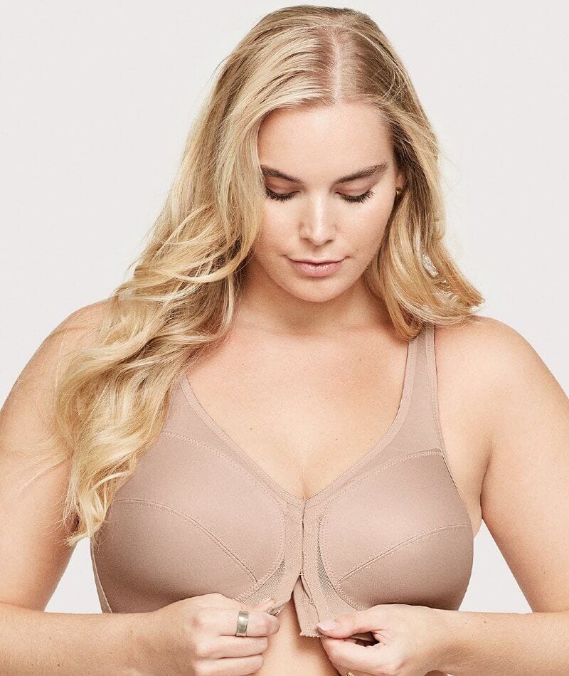 Glamorise Magiclift Front-Closure Posture Back Wire-Free Bra 2 Pack - Black/Cafe - Image 6