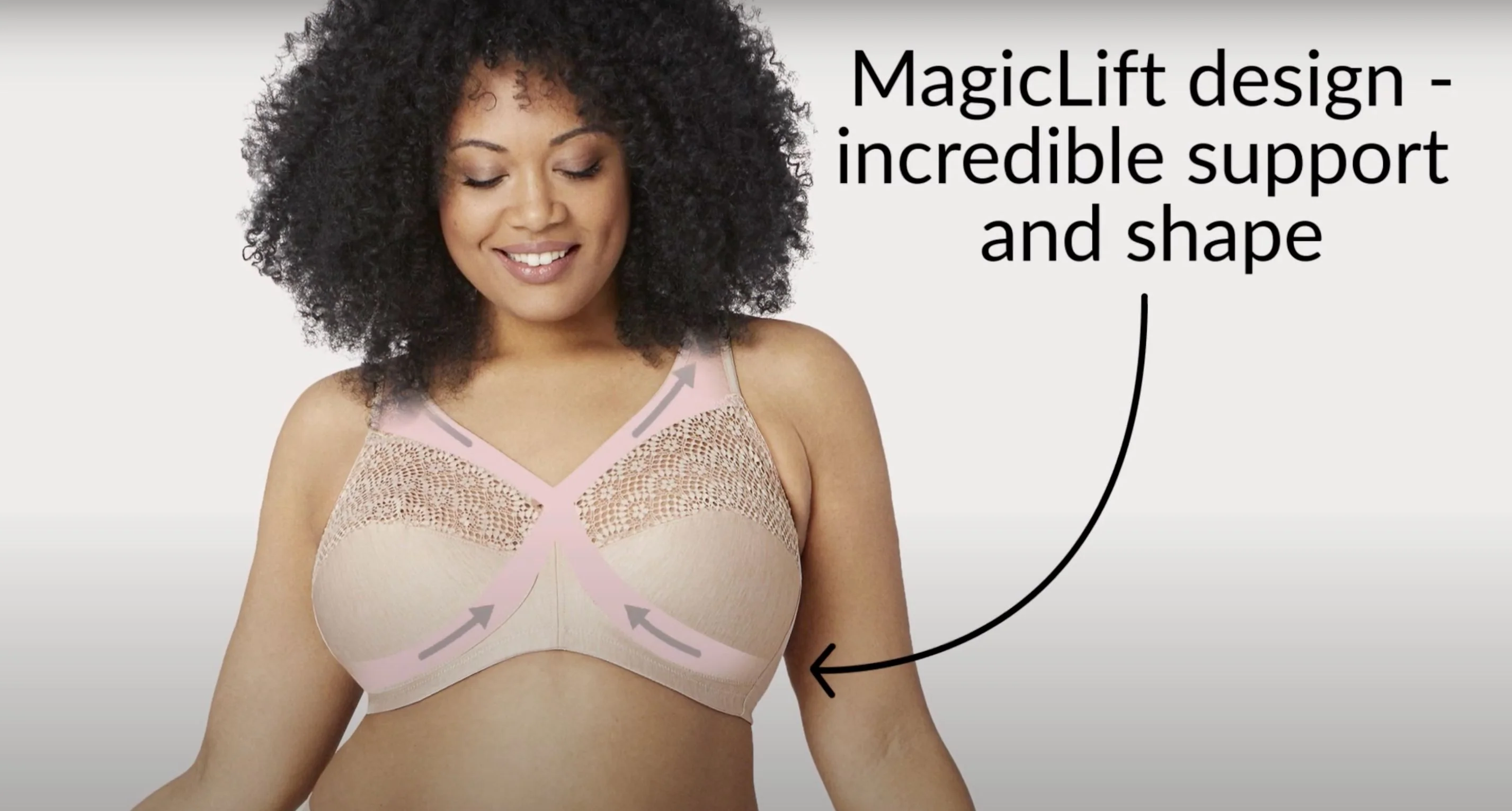 Glamorise Magiclift Moisture Control Wire-Free Bra - Gray - Image 7