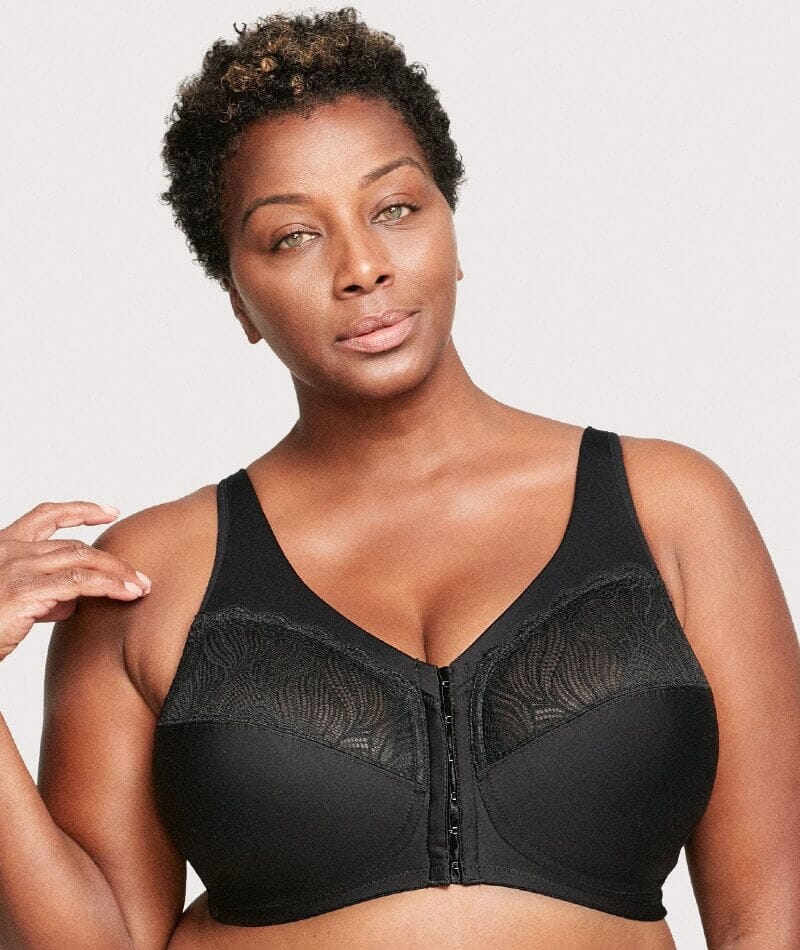Glamorise Magiclift Natural Shape Wire-Free Front-Closure Bra - Black - Image 3