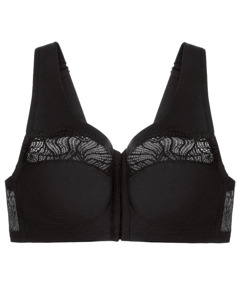 Glamorise Magiclift Natural Shape Wire-Free Front-Closure Bra - Black - Image 5