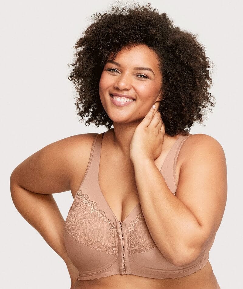 Glamorise Magiclift Natural Shape Wire-Free Front-Closure Bra - Cappuccino - Image 3
