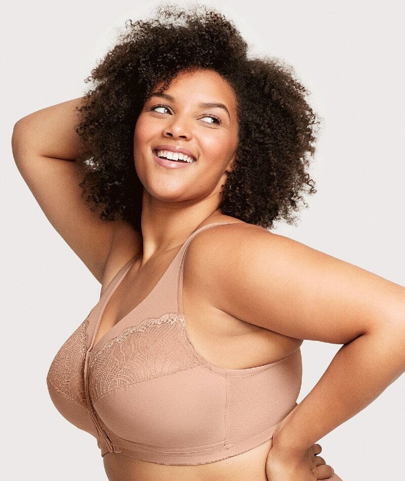 Glamorise Magiclift Natural Shape Wire-Free Front-Closure Bra - Cappuccino - Image 4