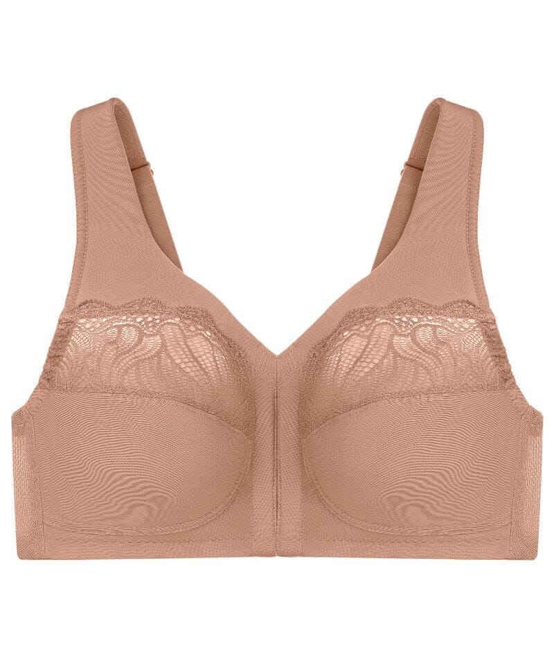 Glamorise Magiclift Natural Shape Wire-Free Front-Closure Bra - Cappuccino - Image 5
