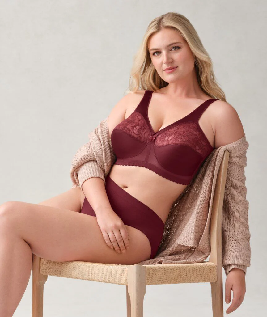Glamorise Magiclift Original Wire-Free Support Bra - Burgundy - Image 3