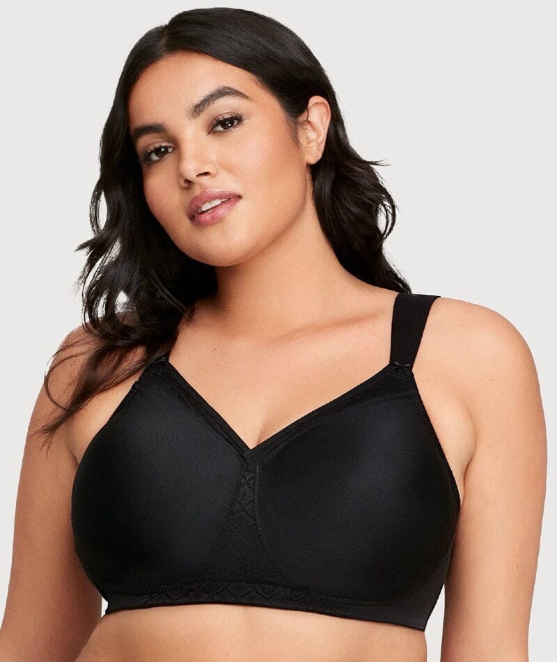 Glamorise Magiclift Seamless Support Wire-Free T-Shirt Bra - Black - Image 5