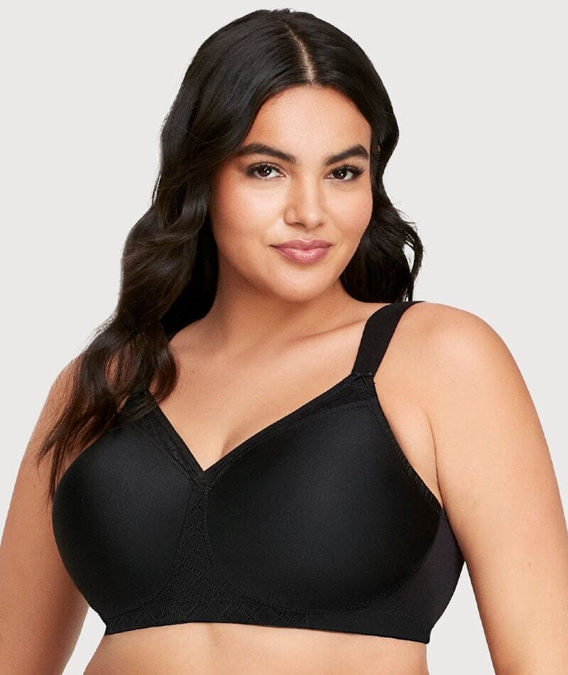 Glamorise Magiclift Seamless Support Wire-Free T-Shirt Bra - Black - Image 6