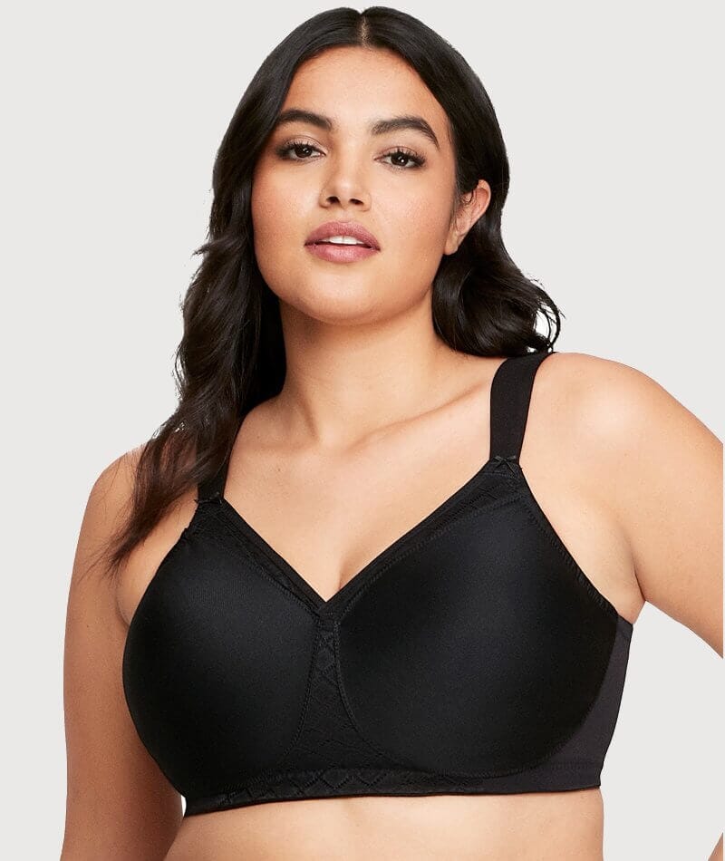 Glamorise Magiclift Seamless Support Wire-Free T-Shirt Bra - Black - Image 8