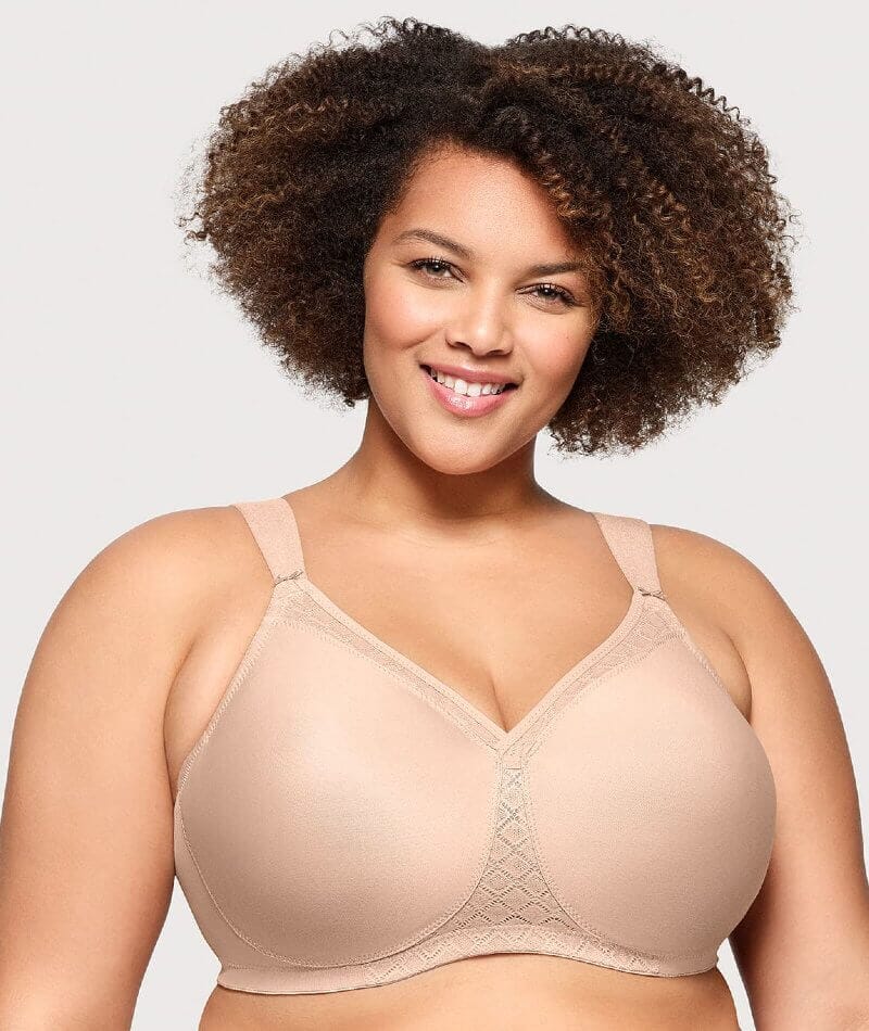 Glamorise Magiclift Seamless Support Wire-Free T-Shirt Bra - Cafe - Image 3