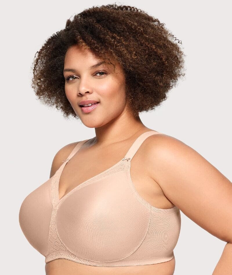 Glamorise Magiclift Seamless Support Wire-Free T-Shirt Bra - Cafe - Image 4