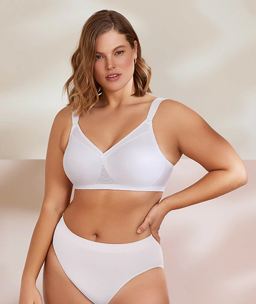 Glamorise Magiclift Seamless Support Wire-Free T-Shirt Bra - White - Image 4