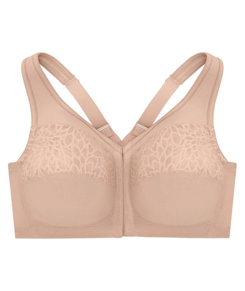 Glamorise MagicLift Wire-Free Front-Closure Racerback Bra - Cafe - Image 4
