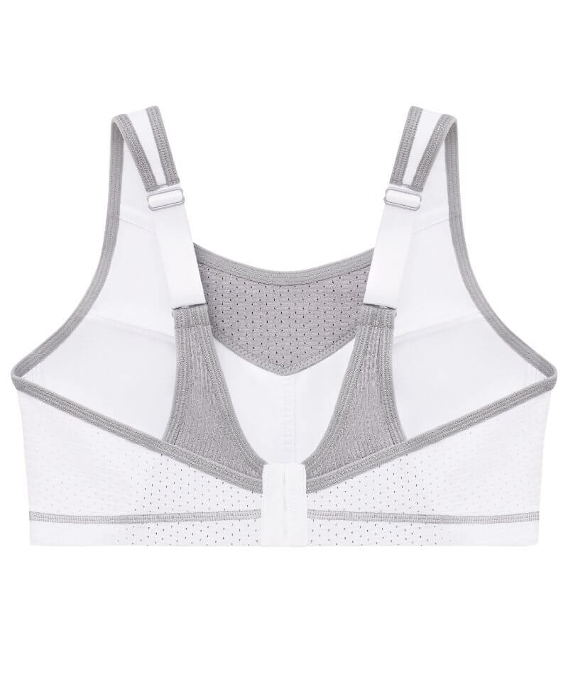 Glamorise No-Bounce Camisole Elite Wire-Free Sports Bra - White/Gray - Image 6