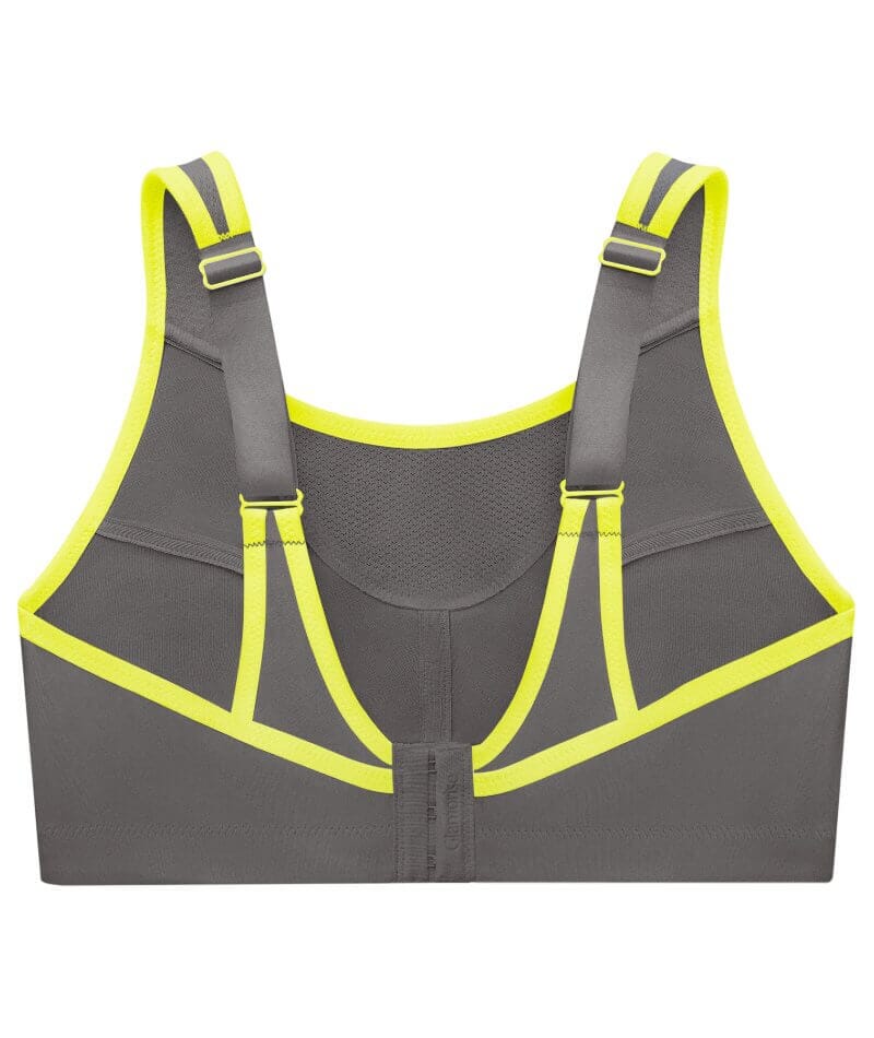 Glamorise No-Bounce Camisole Wire-Free Sports Bra - Gray/Yellow - Image 11