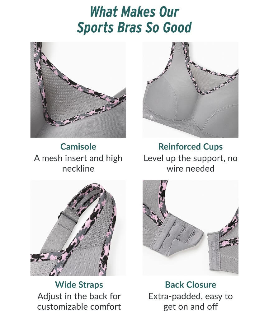Glamorise No-Bounce Camisole Wire-Free Sports Bra - Soft Gray - Image 6