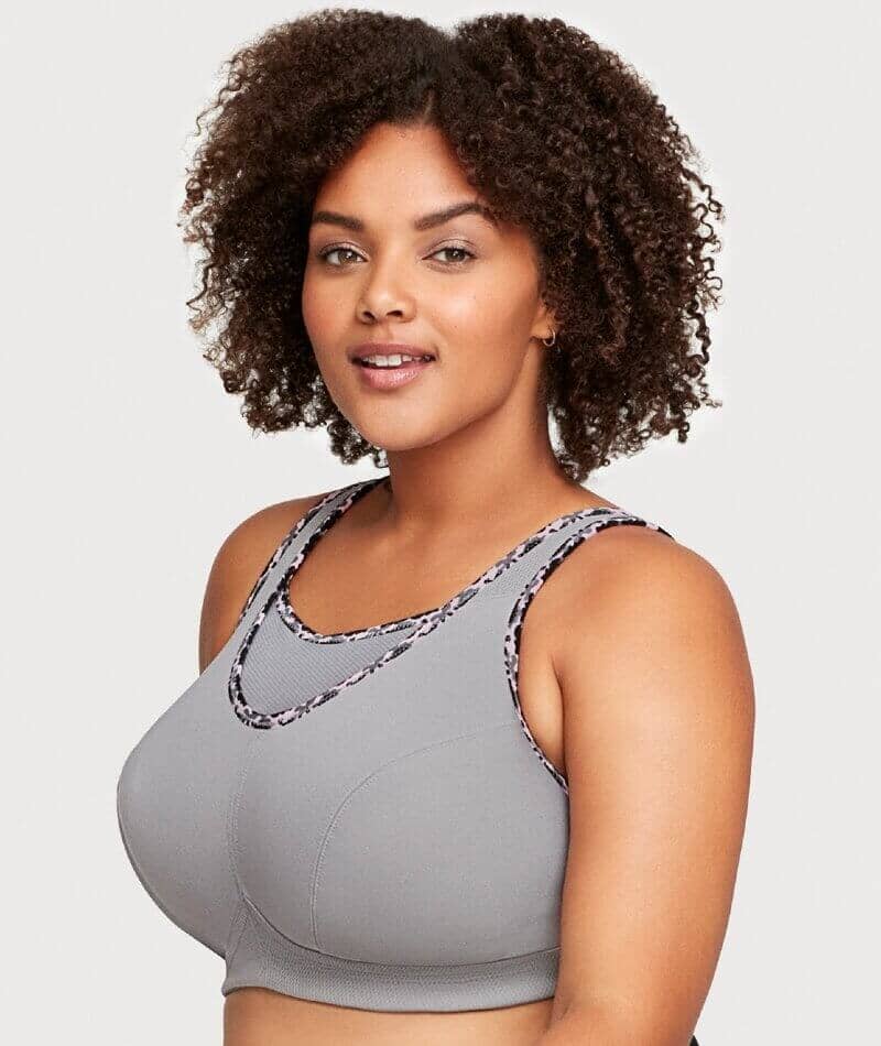 Glamorise No-Bounce Camisole Wire-Free Sports Bra - Soft Gray - Image 3