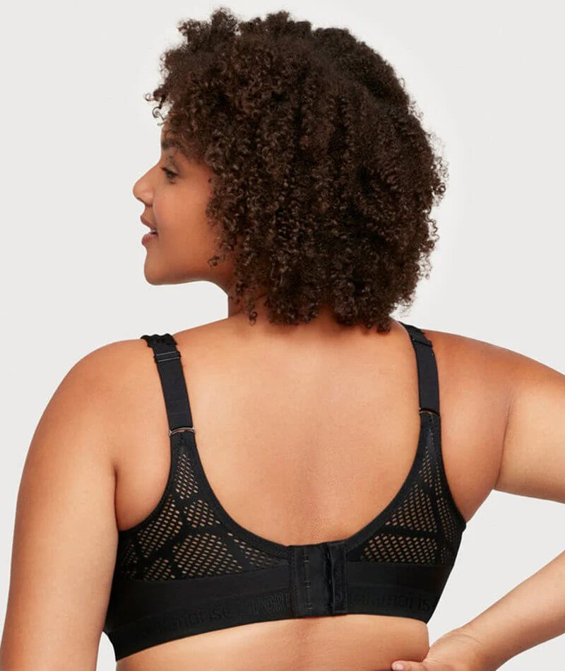 Glamorise No-Sweat Mesh Wire-Free Sports Bra - Black - Image 2
