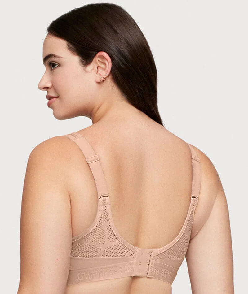 Glamorise No-Sweat Mesh Wire-Free Sports Bra - Cafe - Image 2