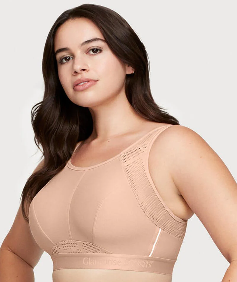 Glamorise No-Sweat Mesh Wire-Free Sports Bra - Cafe - Image 3