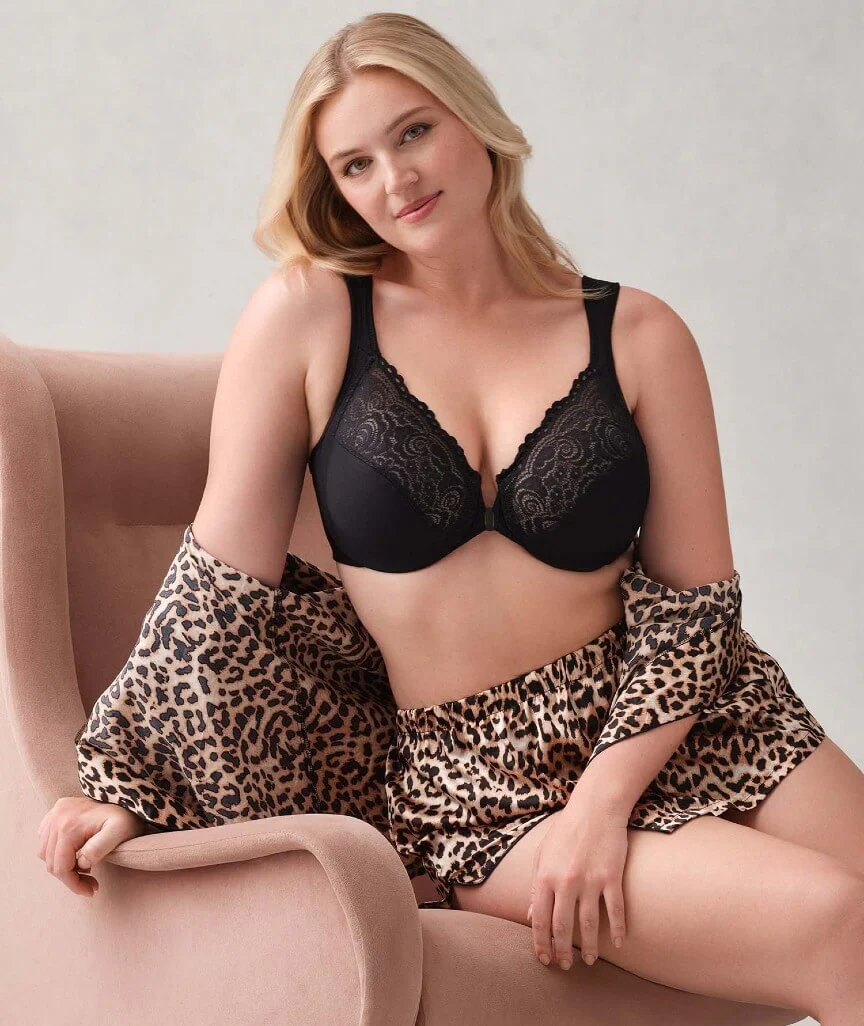 Glamorise WonderWire Front-Closure Bra - Black - Image 3