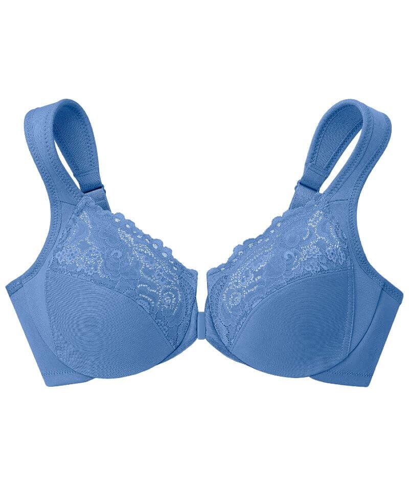 Glamorise WonderWire Front-Closure Bra - Blue - Image 8