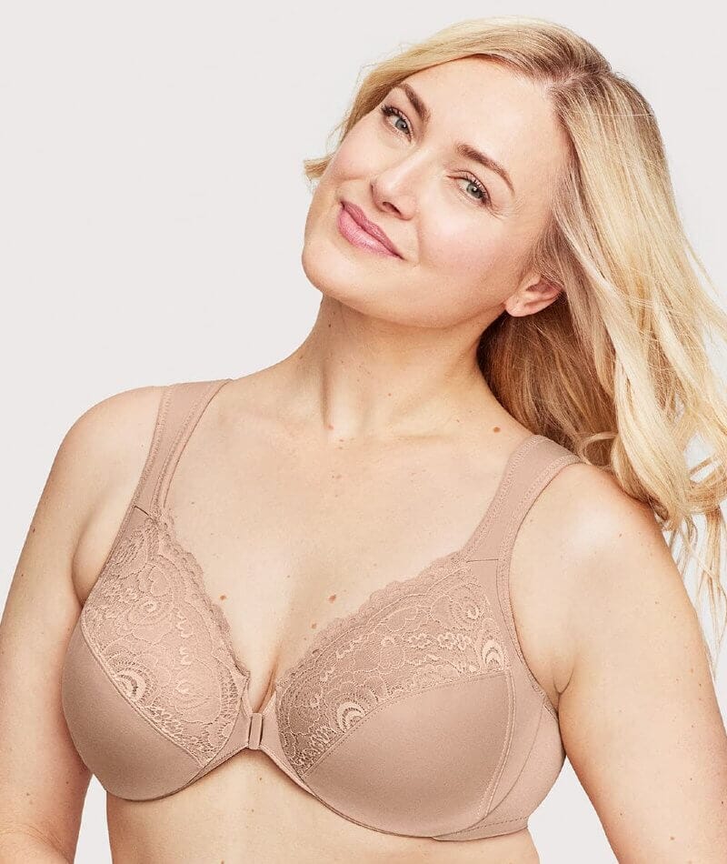 Glamorise WonderWire Front-Closure Bra - Cafe - Image 4