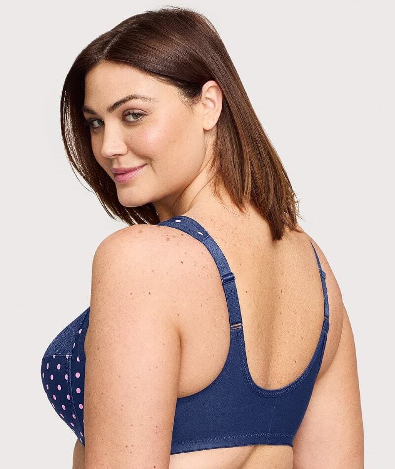 Glamorise WonderWire Front-Closure Bra - Navy Print - Image 4