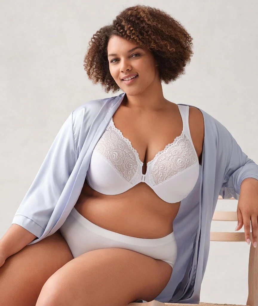 Glamorise WonderWire Front-Closure Bra - White - Image 3