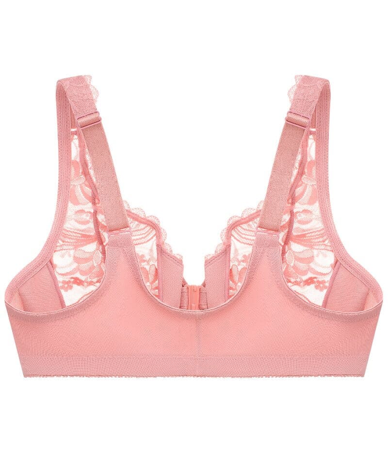 Glamorise WonderWire Front-Closure Stretch Lace Bra - Apricot - Image 6
