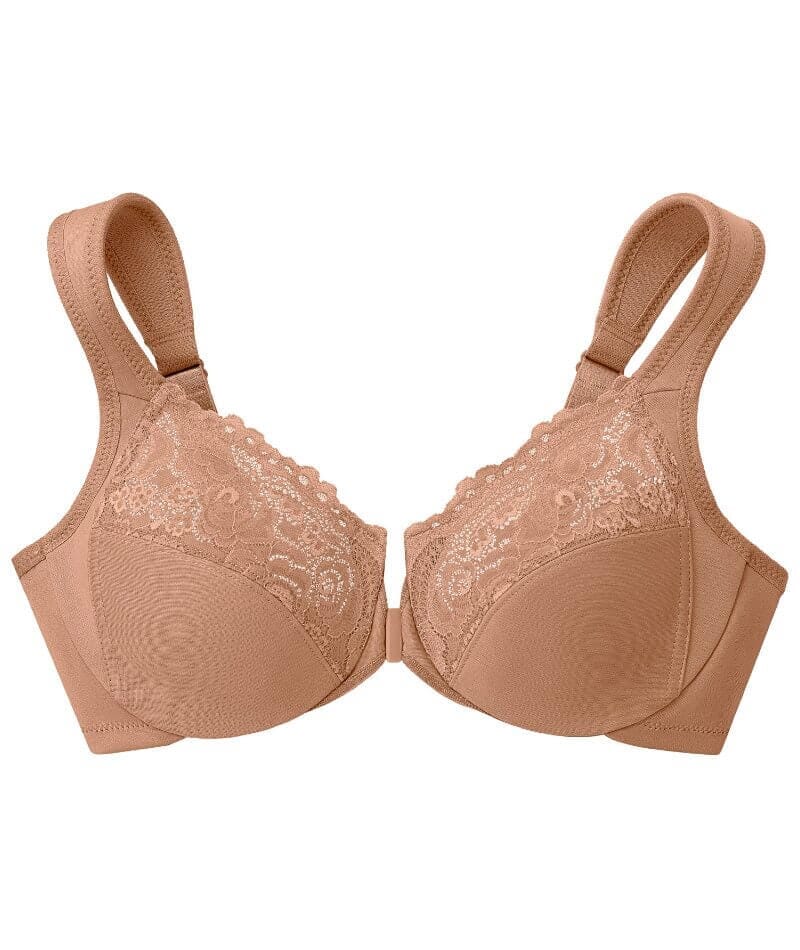 Glamorise WonderWire Front-Closure Bra 2 Pack - Black/Cappuccino - Image 15