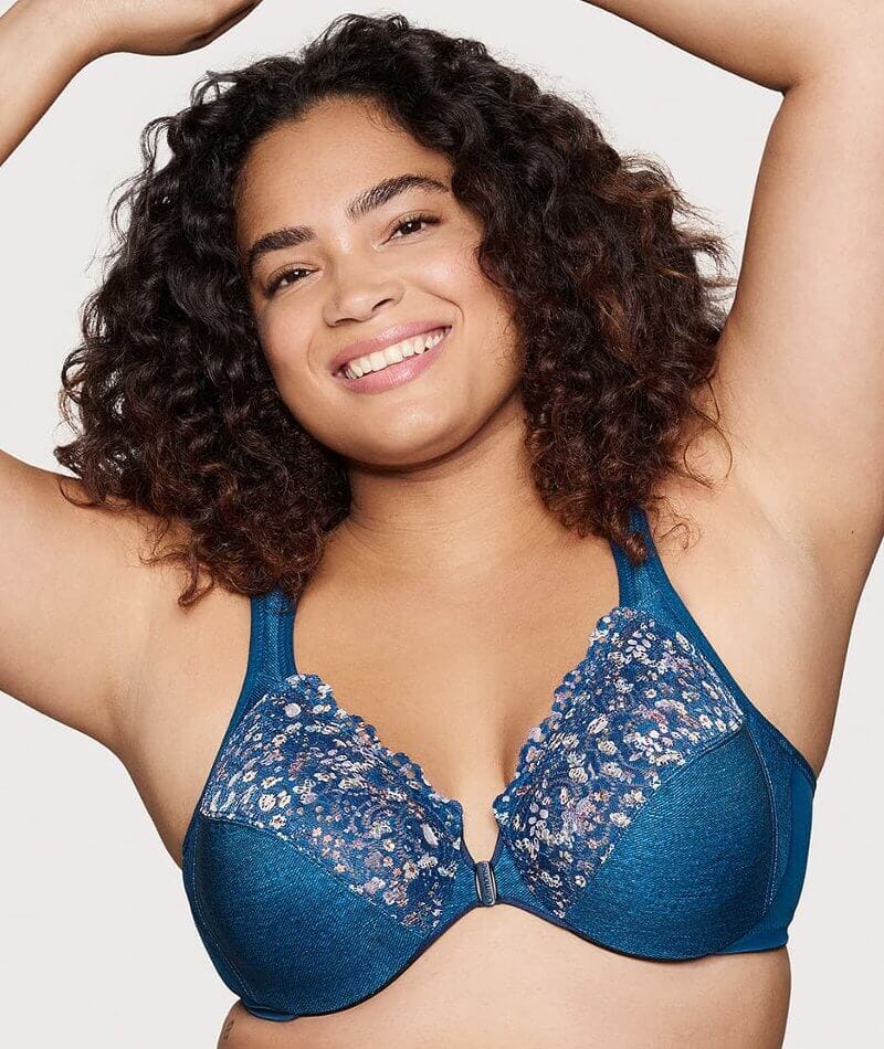 Glamorise WonderWire Front-Closure Bra - Dark Denim - Image 4